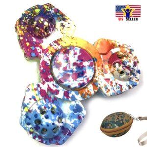 Case Ceramic Tri Three Fidget Premium Spinner Pink Blue Colorful Camo Graffiti